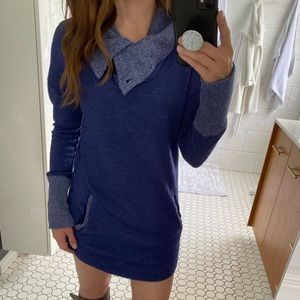 Blue/Purple Cowl Neck Hurley Sweater Dress